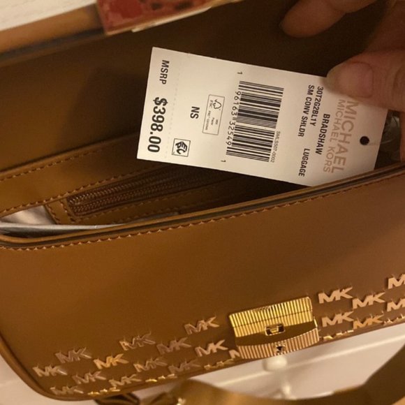 NEW Michael Kors Bradshaw_ Small Embellished Brown Crossbody Bag - Picture 10 of 10